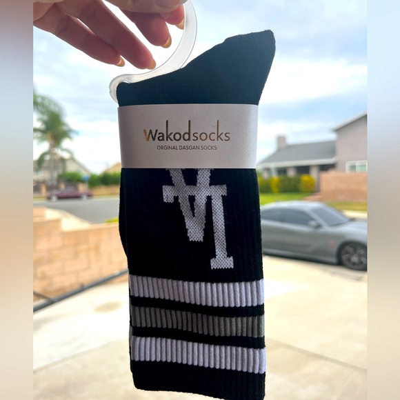 Accessories - Black White Socks LA dodgers wakadosocks viral new crew unisex new